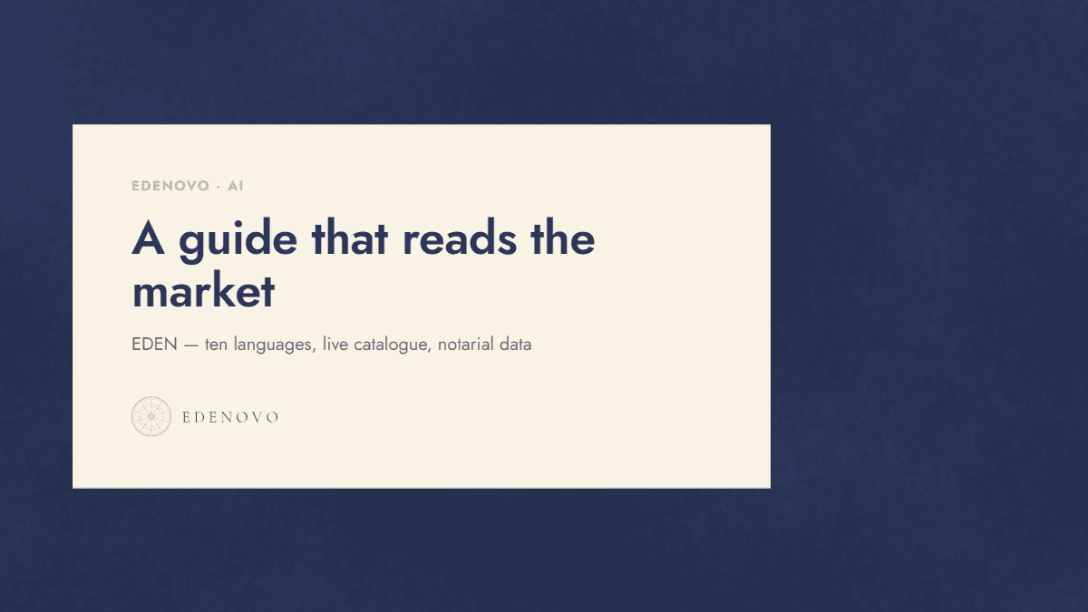 Meet EDEN: An AI Guide That Sees the Live Catalogue and Real Transaction Prices